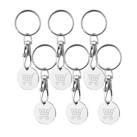 Mellbree Shopping Trolley Token 6Pcs, Trolley Coin Keyring UK for Supermarket Solid Metal