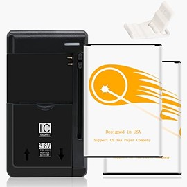 Upgraded Large Power Rechargeable 2X 4100mAh Battery Universal Travel Dock USB/AC Charger Folding Bracket Compatible with LG G4 VS986 Verizon