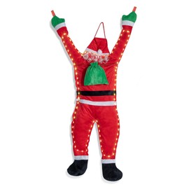 Santa Claus Climbing Led, Christmas Hanging Santa Decoration, Hanging Santa Claus Christmas Decorations For Christmas Tree Hanging Ornament Yard Decor Xmas New Year (110cm)