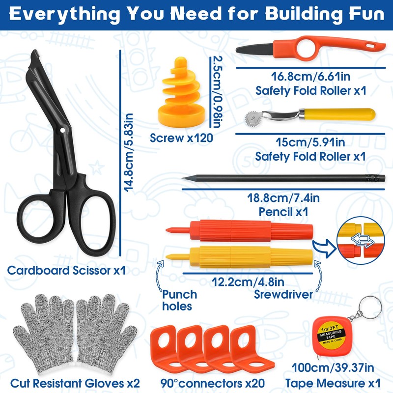 FEMBW Cardboard Construction Kit – 150 PCS DIY STEM Craft