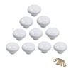 NUODWELL 10Pcs Round Colorful Ceramic Cabinet Knobs Single Hole Pull