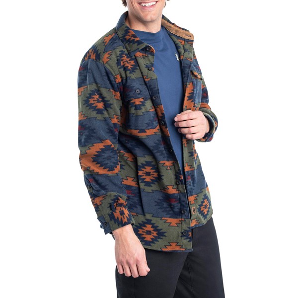 Legendary Whitetails Men's Standard Navigator Fleece Button Up Shirt, Asphalt