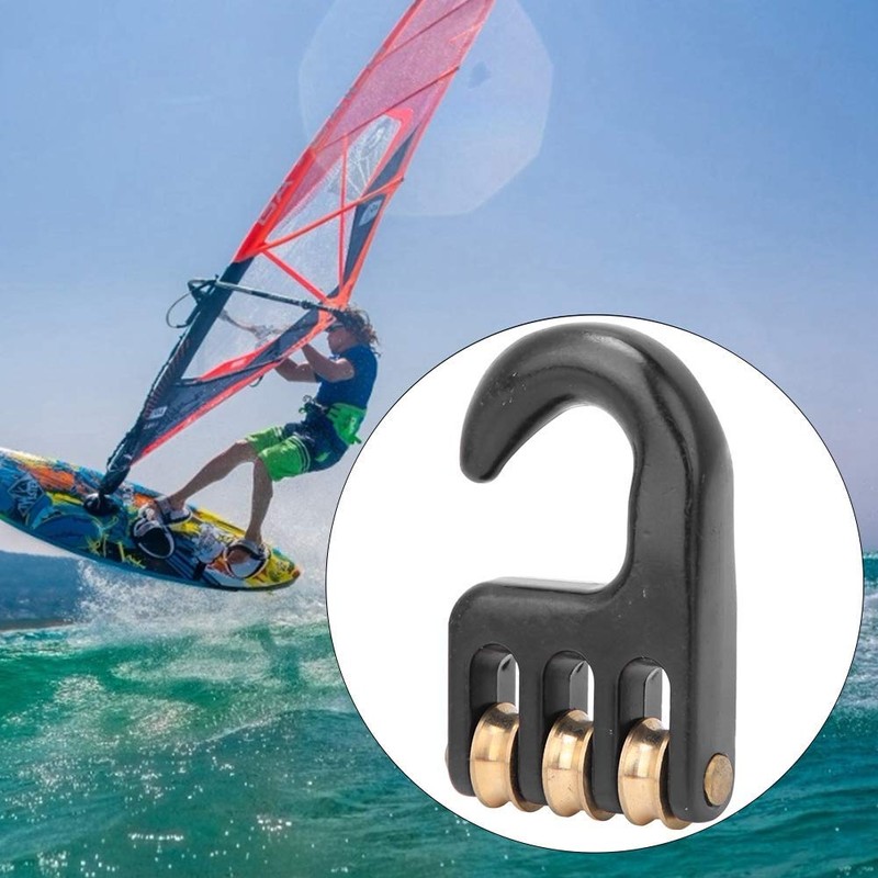 Windsurfing Pulley Hook, 3 Wheel Windsurfing Rigging Pulley Hook, Aluminium