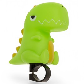 MIJOMA Dinosaur Bicycle Horn for Kids - Funny Plastic Bicycle Bell - Green - 11.5cm - Dino Horn for Handlebars - Safety Accessories for Kids Bikes