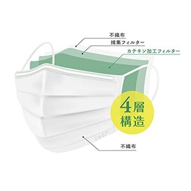 Kami Corporation Elmore Catechin Mask, Regular Size, Pack of 30, Made in Japan