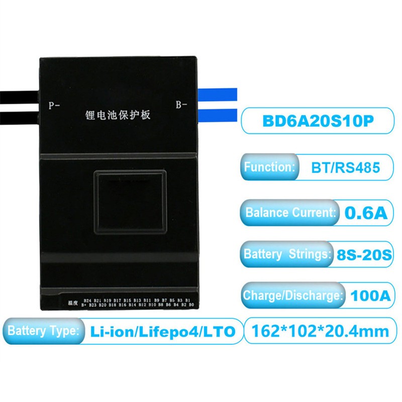 Lithium Battery Protection Board 8‑24S 200A BMS Smart 2A Active