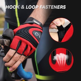 ANTILOOZ Cycling Gloves Bike Gloves for Men/Women, Bicycle Gloves with Anti-Slip Shock-Absorbing Pad, Half Finger Gloves for Workout Gym Motorcycle