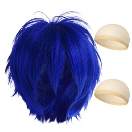 1 Short Wig + 2 Hair Nets Cosplay Props Anime Wigs Party Accessories Hair Accessories