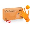FITT Orange Nitrile Disposable Industrial Gloves, Raise Texture, 8 Mil,