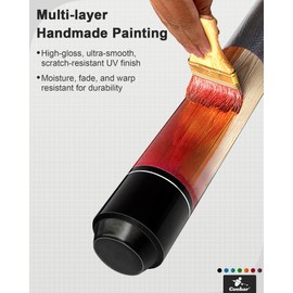 CUEBAR Pool Cues Set of 2, 58" 2-Piece Pool Sticks for Adults, 3D Grip House Bar Billiard Cue Sticks with 13mm Tip for Men Women - Orange + Red