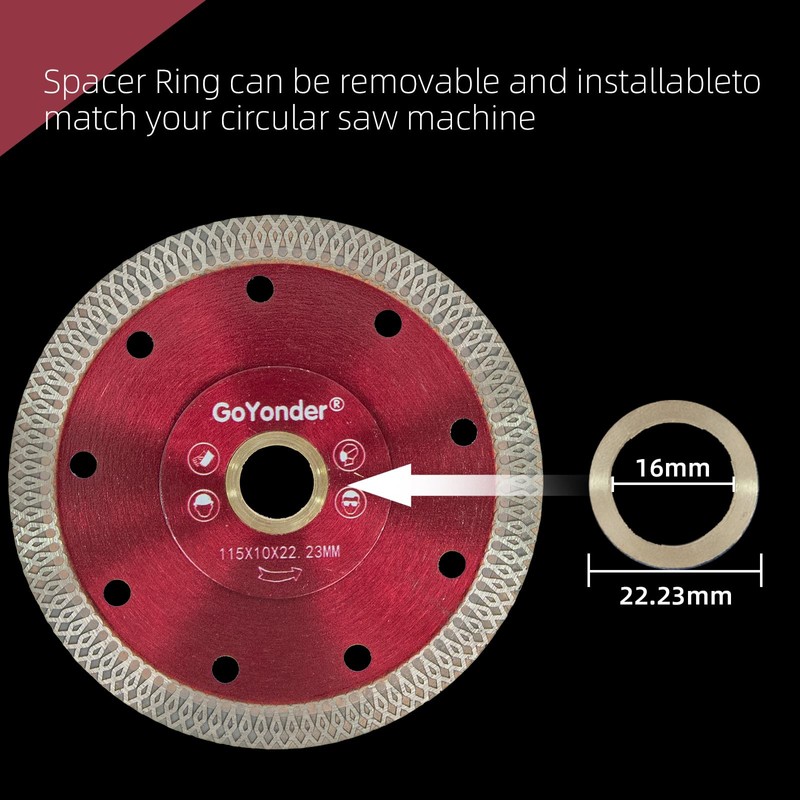 GoYonder 7 Inch Super Thin Tile Saw Blade, Diamond Blade