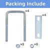 4 Sets M8 Square U Bolts, U Bolts 50mm (2")