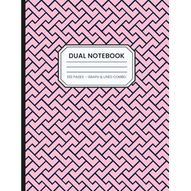 Dual Notebook: Alternating 4x4 Quad and College Ruled Pages | Pink Geometric Cover