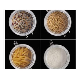 MyBest Stainless Steel Airtight Canister with Clear Arylic Lid and Locking Clamp Tin Canisters For Coffee, Tea and Food Storage Container. (Stainless steel, 600ml)(H-4.8”x W-4”)