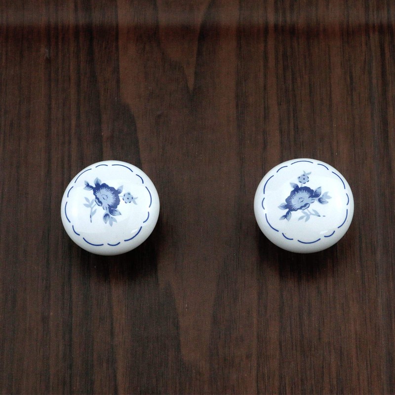 Quluxe 1-1/2 inch Ceramic Knobs Hand Painted Kitchen Cabinet Knobs