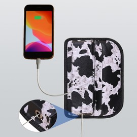 sunshine sky Universal Fit Car Seat Gap Filler Organizer Front Seat Set Divider Crevice Pockets Storage Box Auto Interior,Prevent from Falling Through Gaps,Holds Glasses Phone Key (1, Cow Pattern)