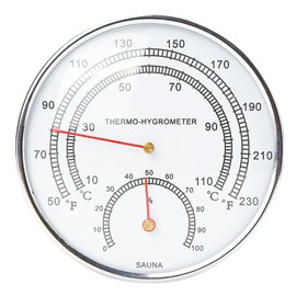 Sauna Thermometers Fahrenheit & Hygrometer - Temperature Measure Gauge, Indoor Dial Hygrothermograph, Thermostat Tool Accessories with Digital Display Fit for Steam Room, Family, Hotel (1PC)