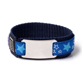 IdTagsonline Sport and Travel Medical Alert ID Bracelet for Kids with adjustable wristband. Free engraving.