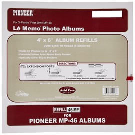 Pioneer Memo Pocket Album Refill 4-Inch by 6-Inch for mp-46 albums, White