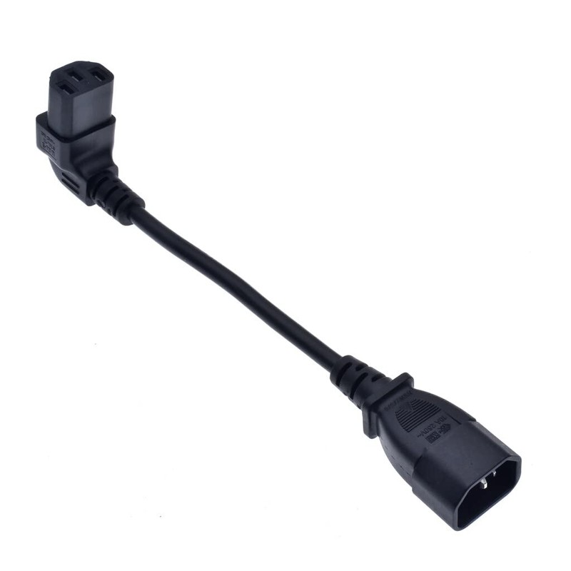 Toptekits C14 to Angled C13 Power Cords - 2ft/60cm, Down