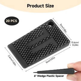 20 Pack Furniture Leveling Pads, Non Slip Table Leverler Pads Plastic Wedges Stackable Table Leveling Shims Waterproof Non-Slip Chair Shims for Leveling Uneven Furniture,Tables,Chairs Black