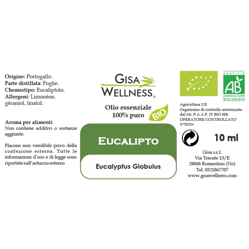 Organic Eucaliptus - 100% Organic, Pure and Natural Essential Oil