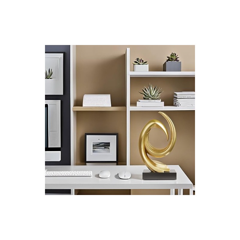 Estatua de resina dorada, moderna y abstracta, decoración del hogar