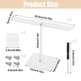 CJMUQHEHH Pack of 2 Acrylic Hair Band Holders, Transparent Acrylic Headband Stand for Hair Clips Storage, Sturdy Stand with Non-Slip Feet, Hair Band Holder for Girls and Women