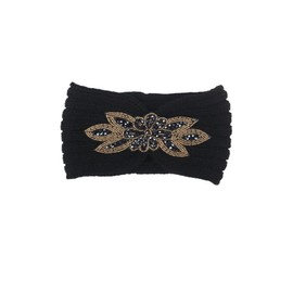 TOVINANNA 3pcs Knitted Headband Flower Pattern Comfortable Woolen Yarn Hair Band for Minimalist Hair Accessory for Women Fits Elegant Design Black