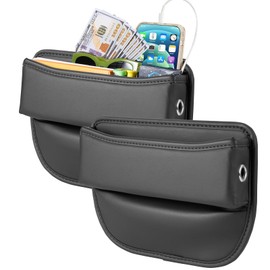 Swgxyze 2 Pack Leather Car seat Gap Filler Organizers