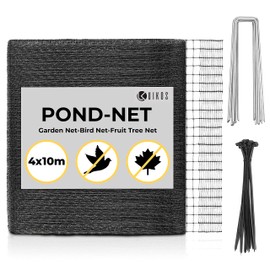 Uikos Garden netting I 10x4m I Black I Pond Net I Bird netting I Incl. 10 Tent Pegs & 10 cable ties