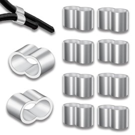 Homefantasy Pack of 50 Press Clamps, 8 mm, Aluminium Crimping Loop, Aluminium Wire Rope Crimping Loop, Rope Clamp Press Clamps, Professional Rope Clamp 8 mm for Rubber Rope, Expander Rope, Tarpaulin