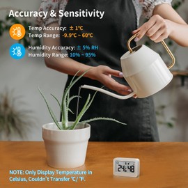 DOOMAY Mini Indoor Thermometer Humidity Meter with Celsius (℃) Humidity Meter Digital Temperature Monitor for Greenhouse Baby Room Basement Reptile Breeders