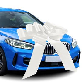Moosono Große Weiß Schleife für Auto, 30 inches Geschenkschleifen Große, Riesige Autoschleife, Schleife Für Auto, Car Bow für Fahrrad und Schleife mit Saugnapf,18 Geburtstag Auto
