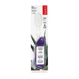 RADIUS Toothbrush Big Brush with Replaceable Head, Left Hand, Soft in Purple Galaxy, BPA Free and ADA Accepted, Designed to Improve Gum Health and Reduce The Risk of Gum Disease