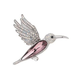 UNVAK Hummingbird Brooch for Women Rhinestone Hummingbird Brooch Pin Pink Crystal Hummingbird Brooch Lapel Pin Jewelry Mother's Day Birthday Gifts for Mom Wife