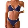 Fanuerg Women's Triangle Bikini Sets Circle Ring Linked Two Piece
