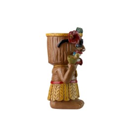 Party Tiki Figurine Resin Tiki Statue with LED Eyes for Bar DecorColor: Brown, Size: One Size