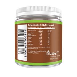 Ultimate Italia - Crema proteica al 30% spalmabile, senza zuccheri - 250g - gusto nocciola - senza lattosio e glutine - 100% vegetale - poche calorie, con vitamine