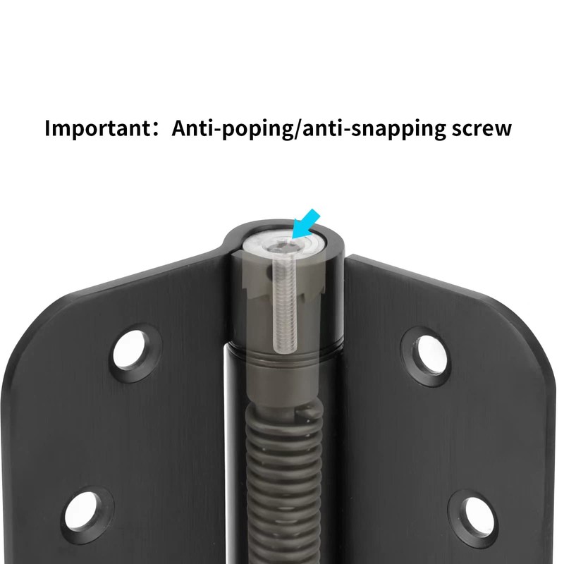 Hommyzone Adjustable Spring Door Hinge 4”X 4”, Stainless Steel Self-Closing