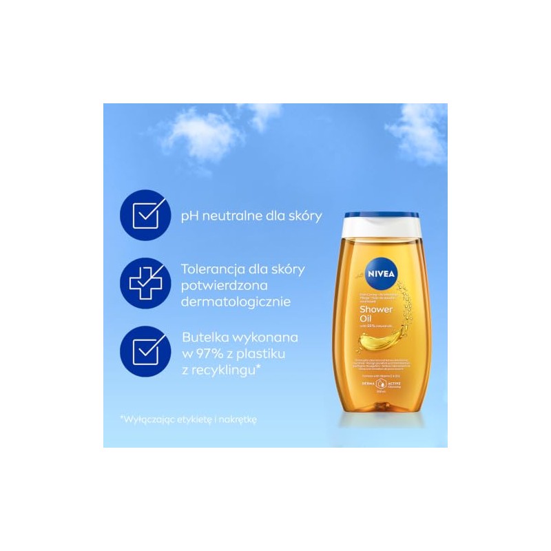 Nivea Natural Shower Oil with Natural Oils, 200 ml