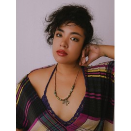 MINACHI Ceramic Beads Long Necklace, Turquoise-Toned Beads with Floral Charms, Butterfly and Leaves Pendant, Bohemian Vintage Chunky Costume Jewelry for Women