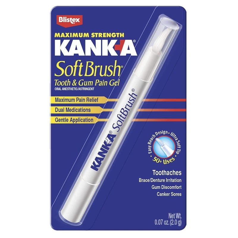 Kank-A Soft Brush Tooth Mouth Pain Gel Maximum Strength, White,