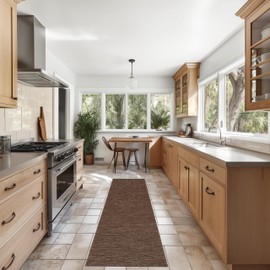 Nourison Practical Solutions Outdoor Mocha 2'2" x 8' Area Rug, Easy Cleaning, Non Shedding, Bed Room, Living Room, Dining Room, Deck, Backyard, Patio (2x8)