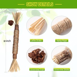 4 Packs Catnip Toys, Silvervine Chew Sticks Cat Teeth Cleaning Toy Or Indoor Cats, More Attractive to Cats Toy, Catnips Chew Toys for Cats and Kitten Teething Dental Toy