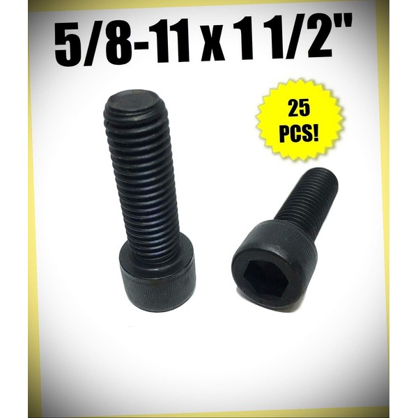 Package of 25 (pcs) 5/8-11 x 1-1/2" Socket Head Allen