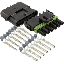 6-PIN (Conductor) 20 amps 14 16 GA, Weather-Pack Series, Sealer Terminals, Housing Male & Female Quick Disconnect QD Splice Kit