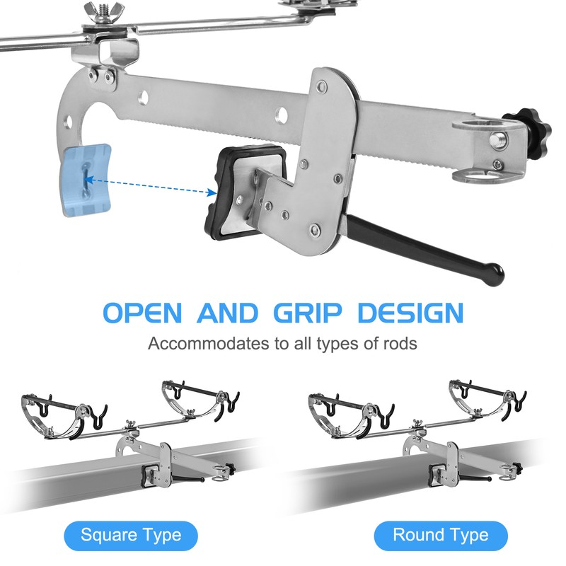 Clamp-on Fishing Rod Holder Boat Mount Rod Holder Bridge Railing