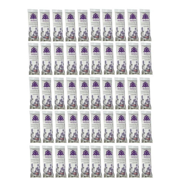 Asheva - 8" x 9" Individually Wrapped Moist Cotton Hot/Cold Refreshment Towel (Lavender, 50 Pack)