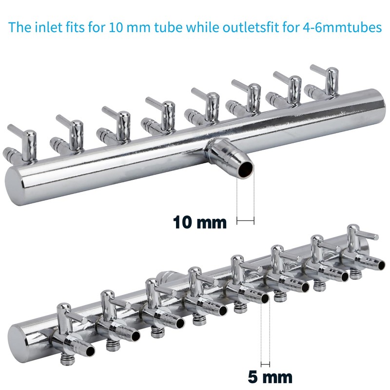 Pawfly Aquarium Air Flow Control Lever Valve 8-Way Valve Distributor